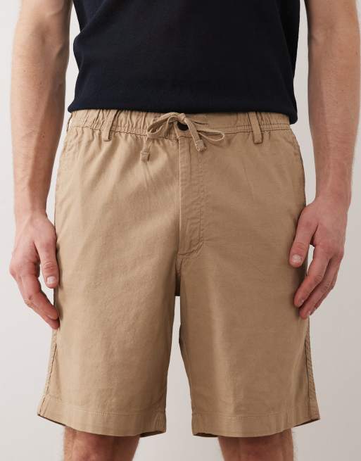 Jack & Jones – Beżowe szorty z mieszanki lnu ściągane na sznurek, 4 z 5
