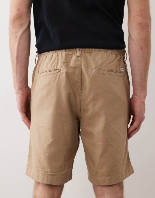 Jack & Jones – Beżowe szorty z mieszanki lnu ściągane na sznurek, 5 z 5