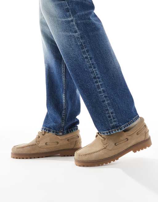 Jack & Jones – Beżowe zamszowe buty żeglarskie, 3 z 4