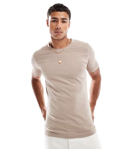 Jack & Jones – Beżowy T-shirt o kroju podkreślającym sylwetkę - view 1