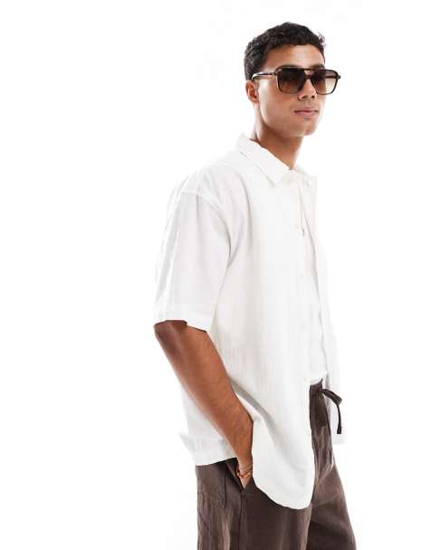 Jack & Jones textured shirt in white