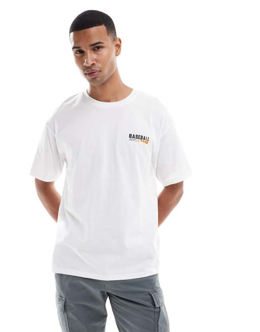 Jack & Jones – Biały T-shirt oversize z japońskim nadrukiem bejsbolowym, 3 z 5