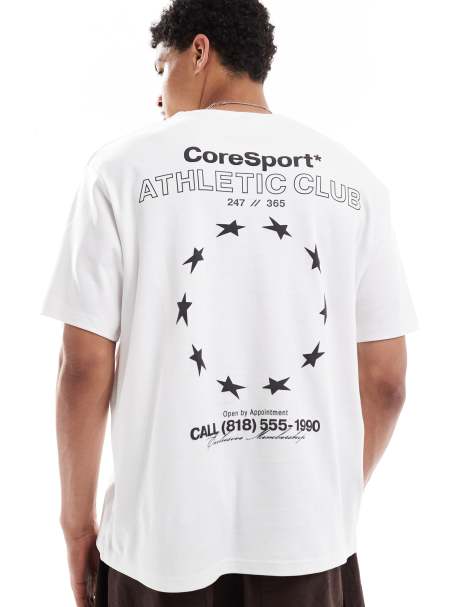 Jack & Jones – Biały T-shirt oversize z nadrukiem na plecach - view 1