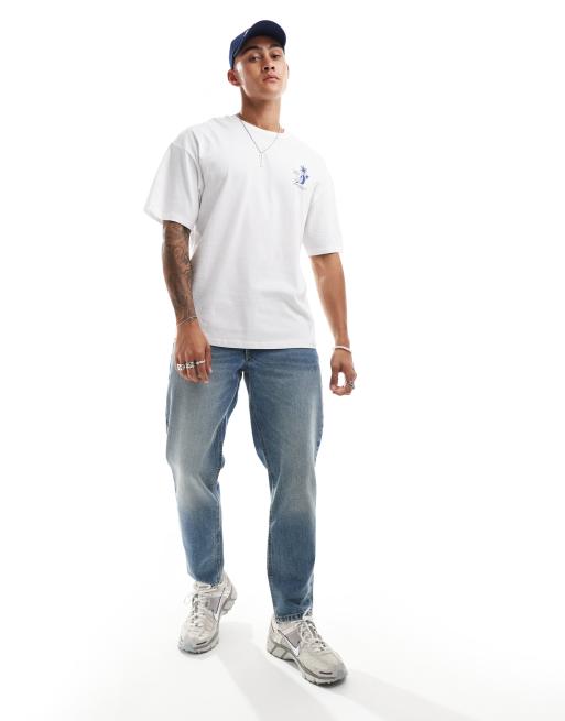 Jack & Jones – Biały T-shirt oversize z nadrukiem „Summer” na plecach, 3 z 4
