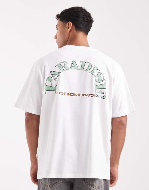 Jack & Jones – Biały T-shirt oversize z nadrukiem z czaszką, 3 z 5