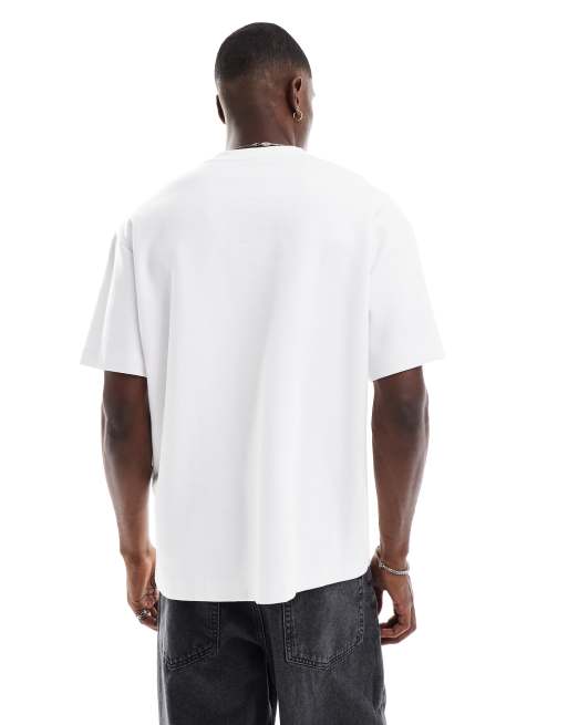 Jack & Jones – Biały T-shirt oversize z tkaniny scuba z logo Project Core, 3 z 4