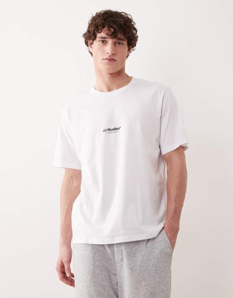 Jack & Jones – Biały T-shirt z logo z przodu - view 1