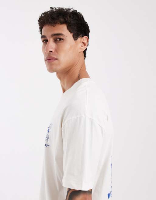 Jack & Jones – Biały T-shirt z nadrukiem „Williamsburg” na plecach, 4 z 5