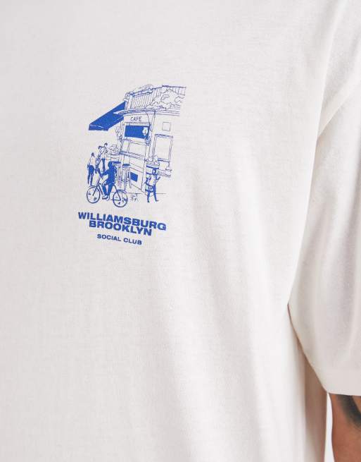 Jack & Jones – Biały T-shirt z nadrukiem „Williamsburg” na plecach, 5 z 5