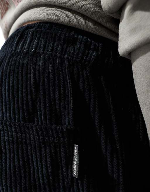 Jack & Jones - Bill - Broek met wijde pasvorm en elastische taille van corduroy in zwart, 5 van 5