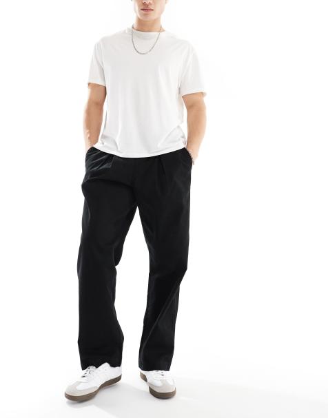 Jack & Jones bill drawstring wide fit chinos in black - view 1