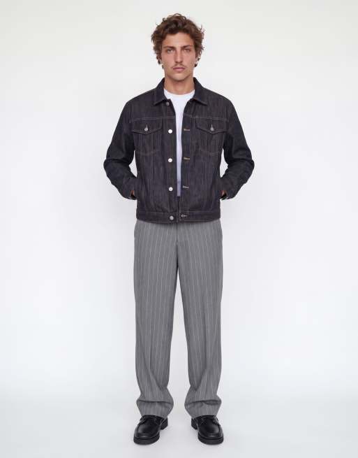 Jack & Jones Bill mid waist wide leg trousers in grey melange, 3 of 6