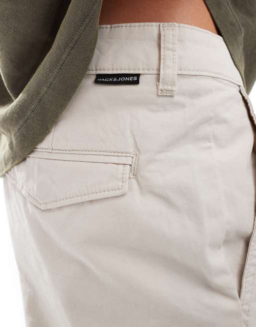 Jack & Jones - Bill - Pantaloni cargo a fondo ampio beige con tasche nascoste, 3 di 5