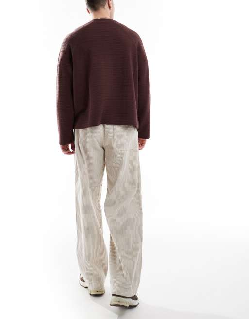 Jack & Jones bill wide fit cord pull on trouser in beige, 2 of 5