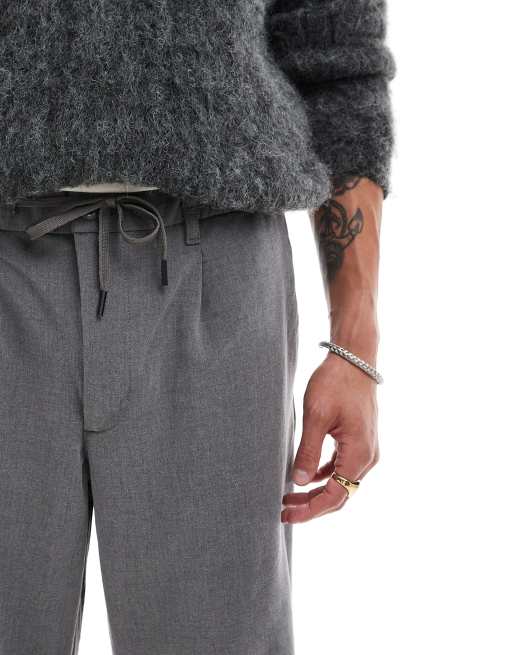Jack & Jones – Bill – Wide Fit – Grå finbyxor med vida ben och plissering framtill, 3 av 5