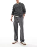 [Jack & Jones] Jack & Jones Bill wide fit smart pants with pleat front in grey S Grey