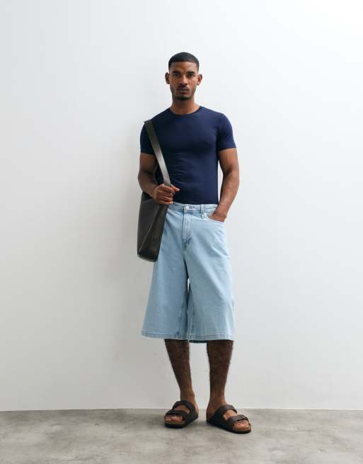 Jack & Jones - Billy - Jorts in denim taglio lungo blu medio