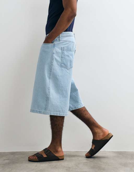 Jack & Jones Billy longer length denim jorts in light blue, 2 of 5