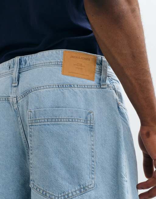 Jack & Jones Billy longer length denim jorts in light blue, 3 of 5