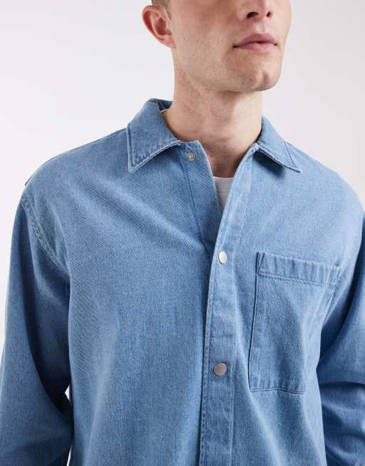 Jack & Jones – Blå overshirt i denim, 5 av 5