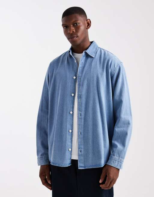 Jack & Jones - Blå oversized denimskjorte