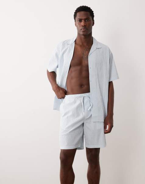 Jack & Jones - Blå shorts i bæk-og-bølge-stof - Del af sæt - view 1