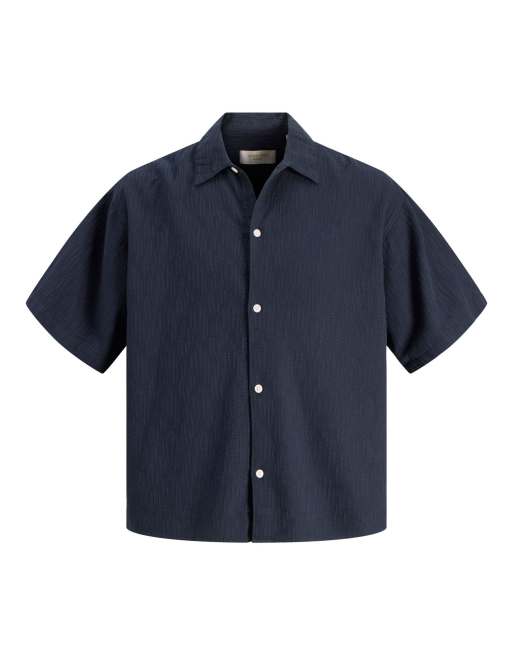 Jack & Jones – Blå skjorta med platt krage, 7 av 7