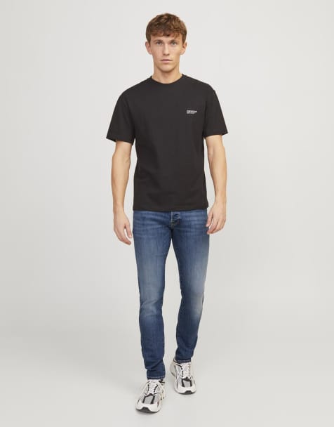 Jack & Jones - Blå smalle jeans i denim - view 1
