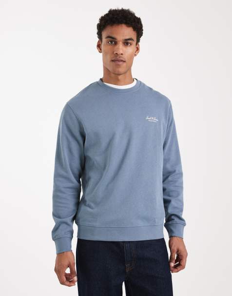 Jack & Jones – Blå sweatshirt med skriftlogga - view 1