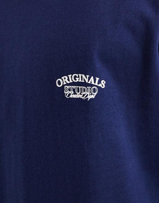 Jack & Jones – Blå t-shirt i oversize med Originals-tryck baktill, 5 av 5