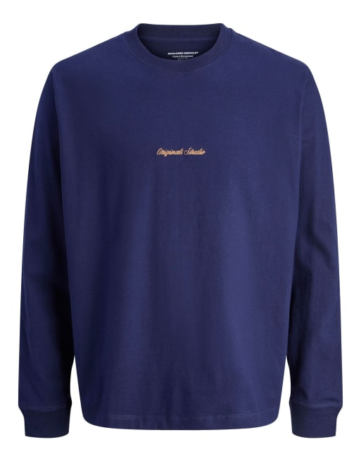 Jack & Jones - Blå T-shirt med lange ærmer, 7 af 7