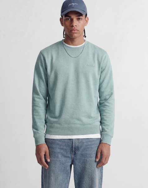 Jack & Jones – Blågrön sweatshirt med skriftlogga - view 1