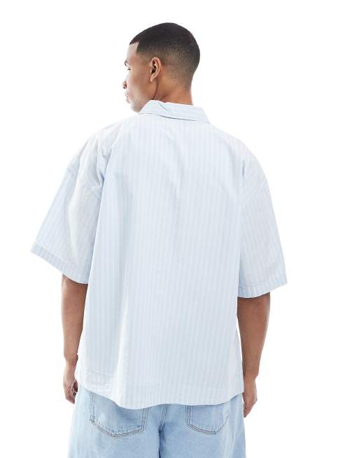 Jack & Jones – Blårandig skjorta med boxig passform, 4 av 4