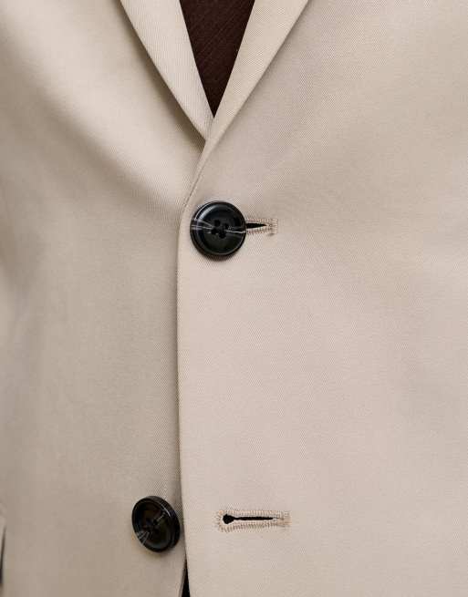 Jack & Jones blazer à simple boutonnage et pantalon de costume ajusté beige, 5 de 7