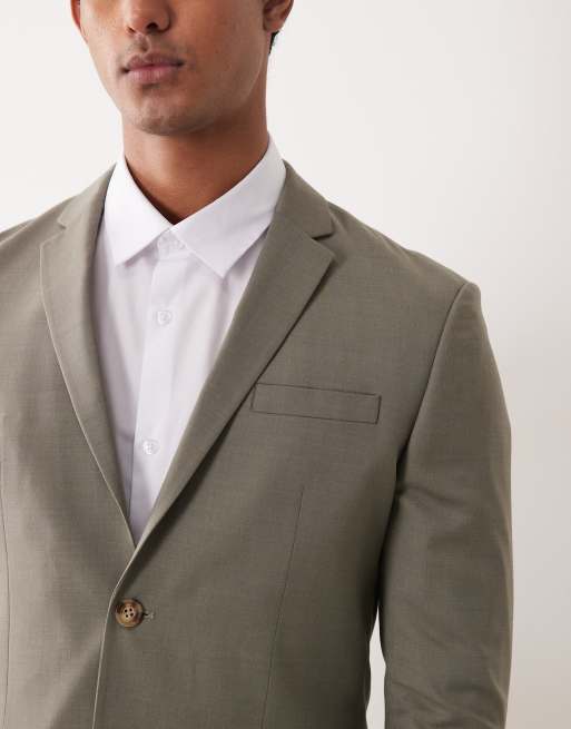 Jack & Jones - Blazer da abito slim verde salvia, 4 di 5
