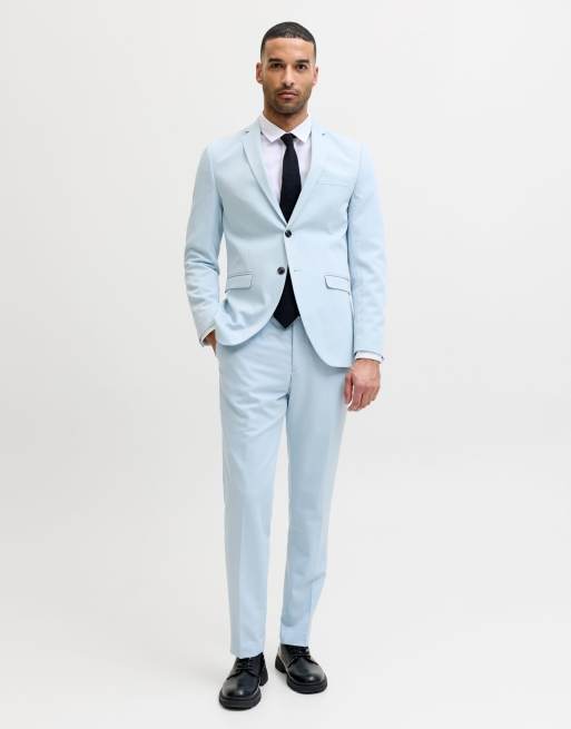 Jack & Jones blazer met enkele knopenrij en pantalon in chambrayblauw, 3 van 7