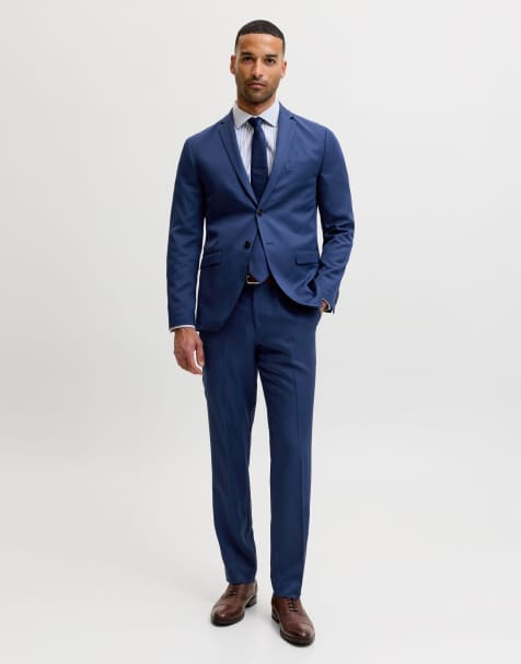 Jack & Jones blazer met enkele knopenrij en pantalon in middeleeuws blauw - view 1