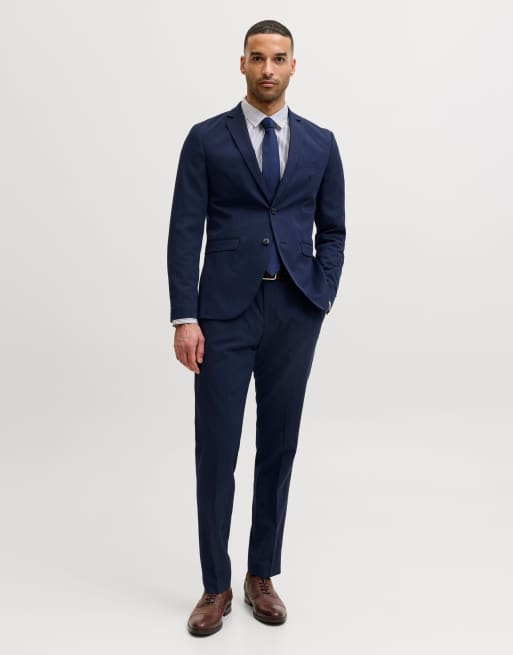 Jack & Jones blazer met enkele rij knopen in donker marineblauw, 3 van 7