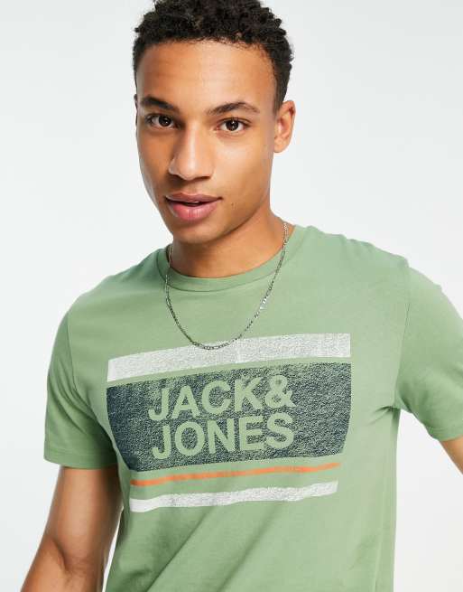 Jack & Jones – Blekgrön t-shirt med logga