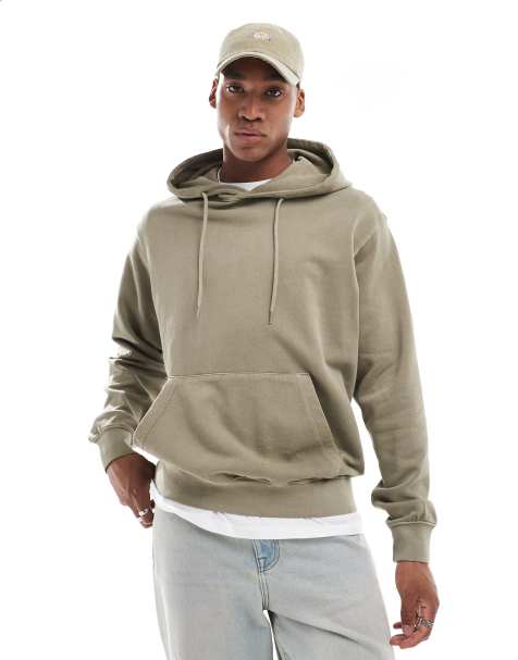 Jack & Jones – Blekt kakigrön huvtröja i extra oversize - view 1