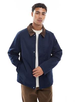Jack & Jones - Blouson Harrington avec col en velours côtelé - Bleu marine