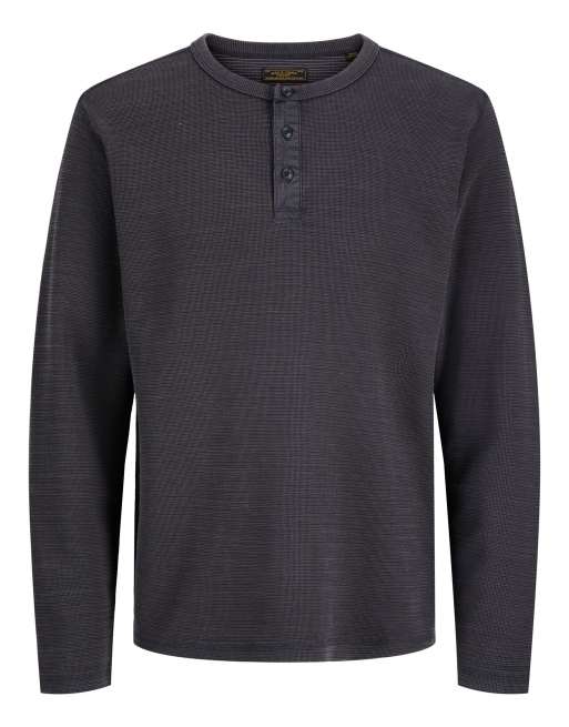 Jack & Jones Bluaaron camiseta elástica de manga larga con cuello redondo en azul marino oscuro, 7 de 7