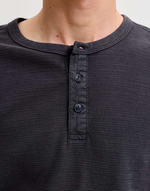 Jack & Jones Bluaaron t-shirt med rund halsringning, långa ärmar och stretch i mörk marinblå, 5 av 7