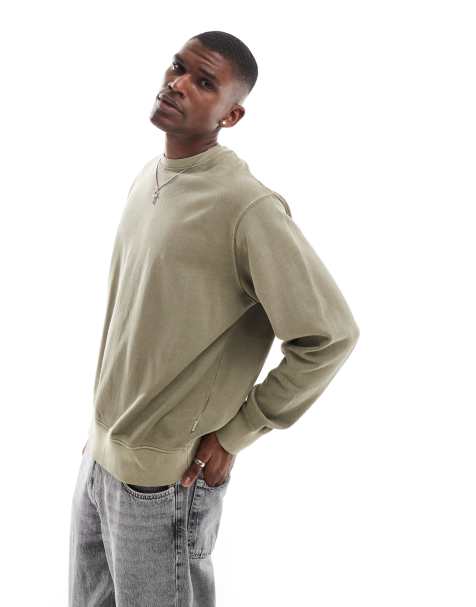 Jack & Jones – Bluza super oversize w kolorze khaki z efektem sprania - view 1