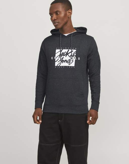 Jack & Jones – Bluza z kapturem w ciemnoszarym melanżowym kolorze, 5 z 6