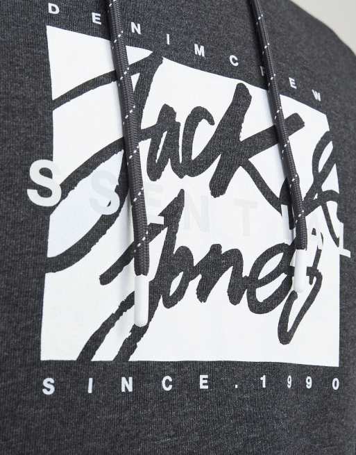 Jack & Jones – Bluza z kapturem w ciemnoszarym melanżowym kolorze, 6 z 6