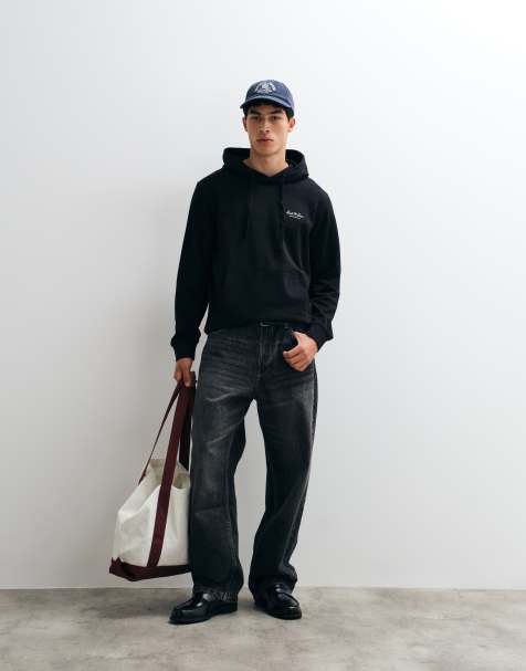 Jack & Jones bluza z kapturem z nadrukiem logo na piersi w kolorze czarnym - view 1