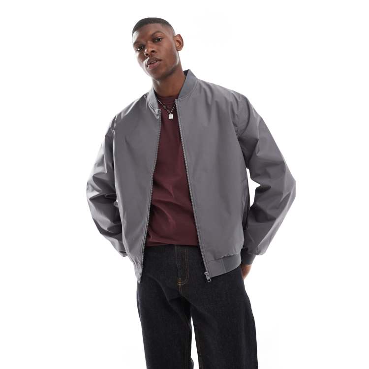 ジャケット・アウター Herringbone Work Bomber short Jac Gray jackjones-