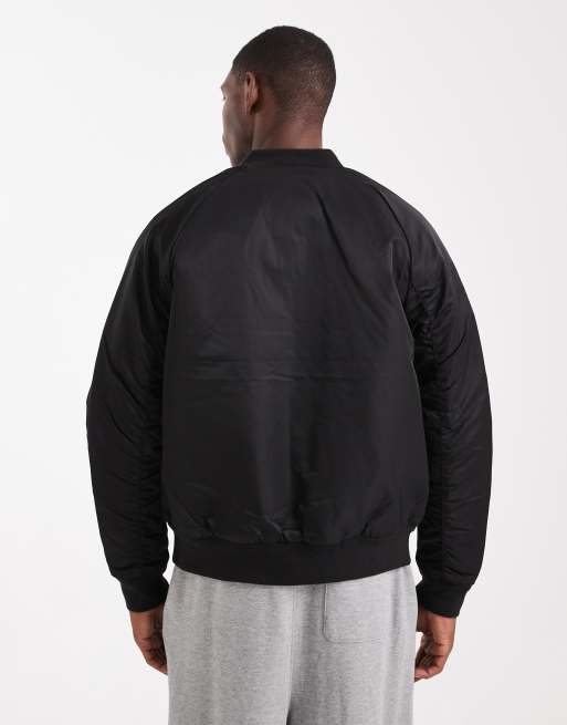 Jack & Jones bomber jacket with contrast lining in black, 3 of 5