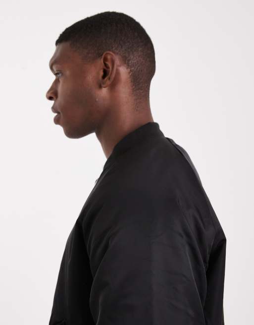 Jack & Jones bomber jacket with contrast lining in black, 4 of 5